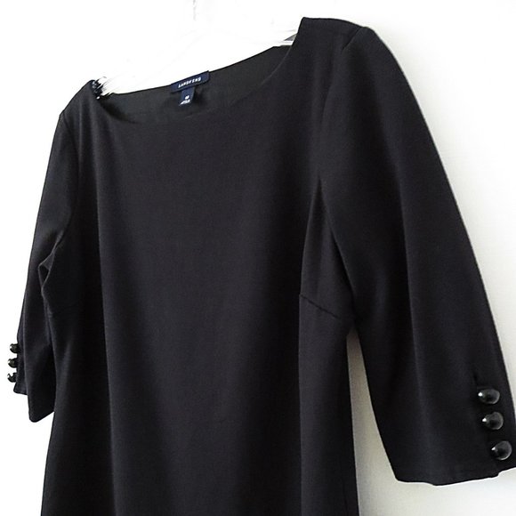 Business Casual 3/4 Sleeve Boat Neck Tunic Dress - Picture 3 of 5